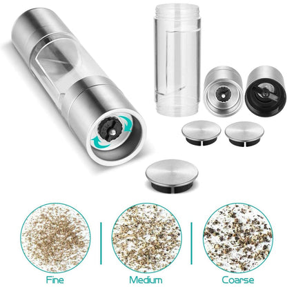 2-in-1 Stainless Steel Salt and Pepper Grinder Your Brand