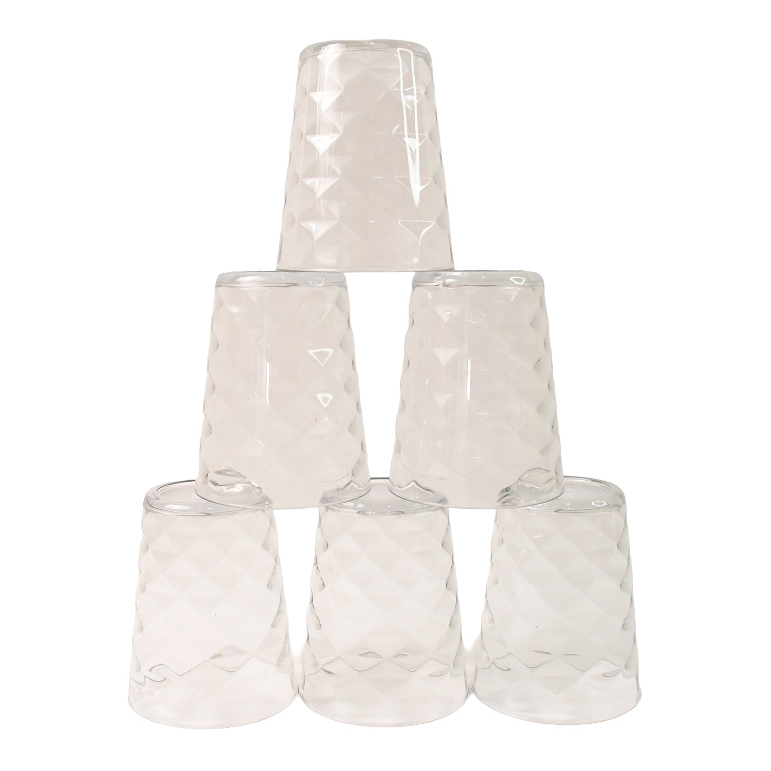 Apex Pyramid Design Unbreakable Plastic Glass – 300 ML Your Brand