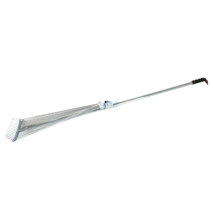 115-152 CM Rake for Gardening, Stainless Steel Telescopic Garden Rake for Quick Clean Up of Lawn and Yard, Adjustable Rake Claws Spacing Garden Broom with Long Handle for Clean Leaves (MOQ :- 12 pc) Your Brand