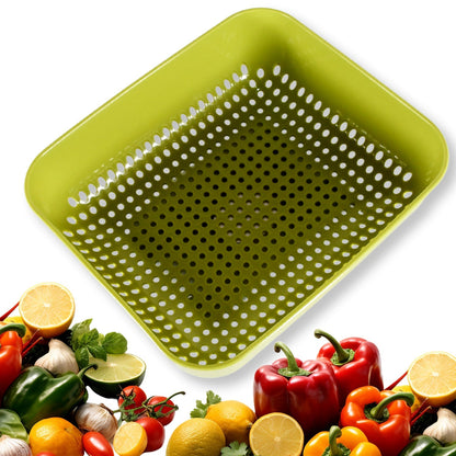 Multipurpose Small Plastic Kitchen Basket, Vegetables and Fruits Washing, Basket (20x17 Cm) Your Brand
