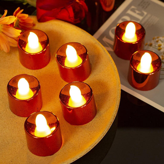 Electrical Candles Diya LED Tea Light, Plastic Candle Light Candle Candle, Diwali (24 Pc Set) Your Brand