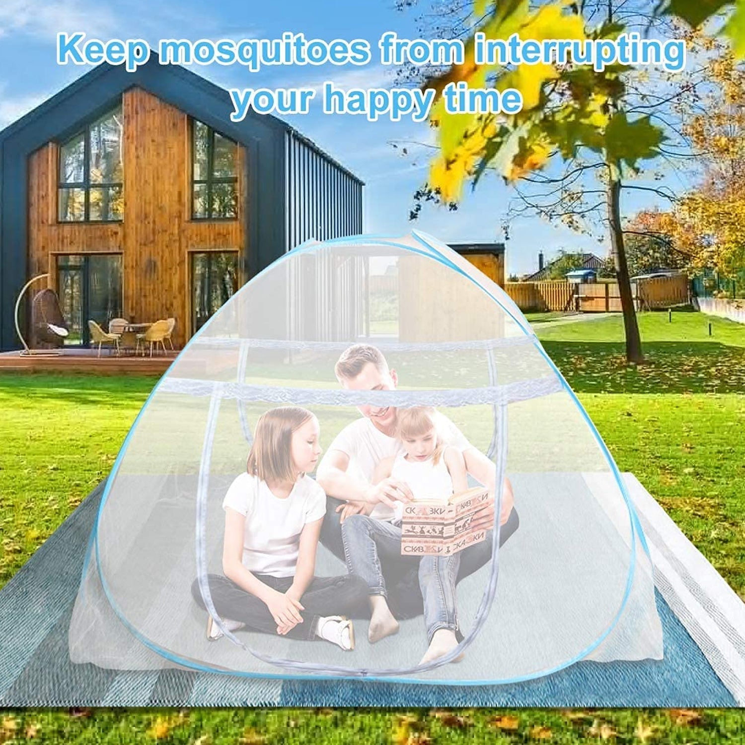 Premium Polyester Foldable Mosquito Net Tent (100 Cm Long / 1 Pc) Your Brand