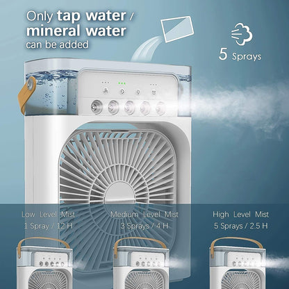 Portable Air Cooler Fan with 7-Color Light – Personal AC Fan Your Brand