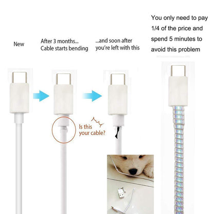 Metallic Cable Protector for Cords & Headphones (Spiral Wrap) Your Brand