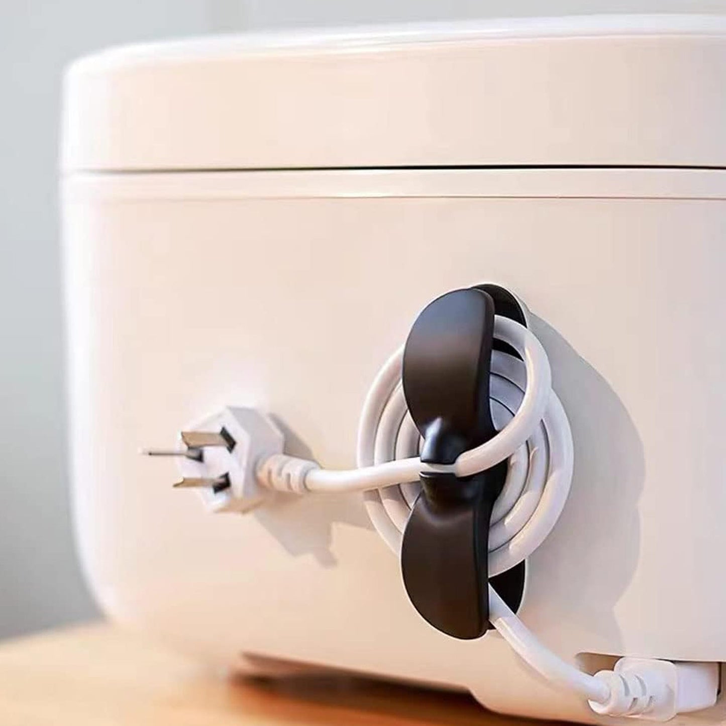 Power Plug Holder Organizer for Appliances Tidy Cord Winder Cable Organizer Self Adhesive Wire Wrap Holder for Coffee Maker Pressure Etc (1 Pc / 8x3 Cm / Small) Your Brand