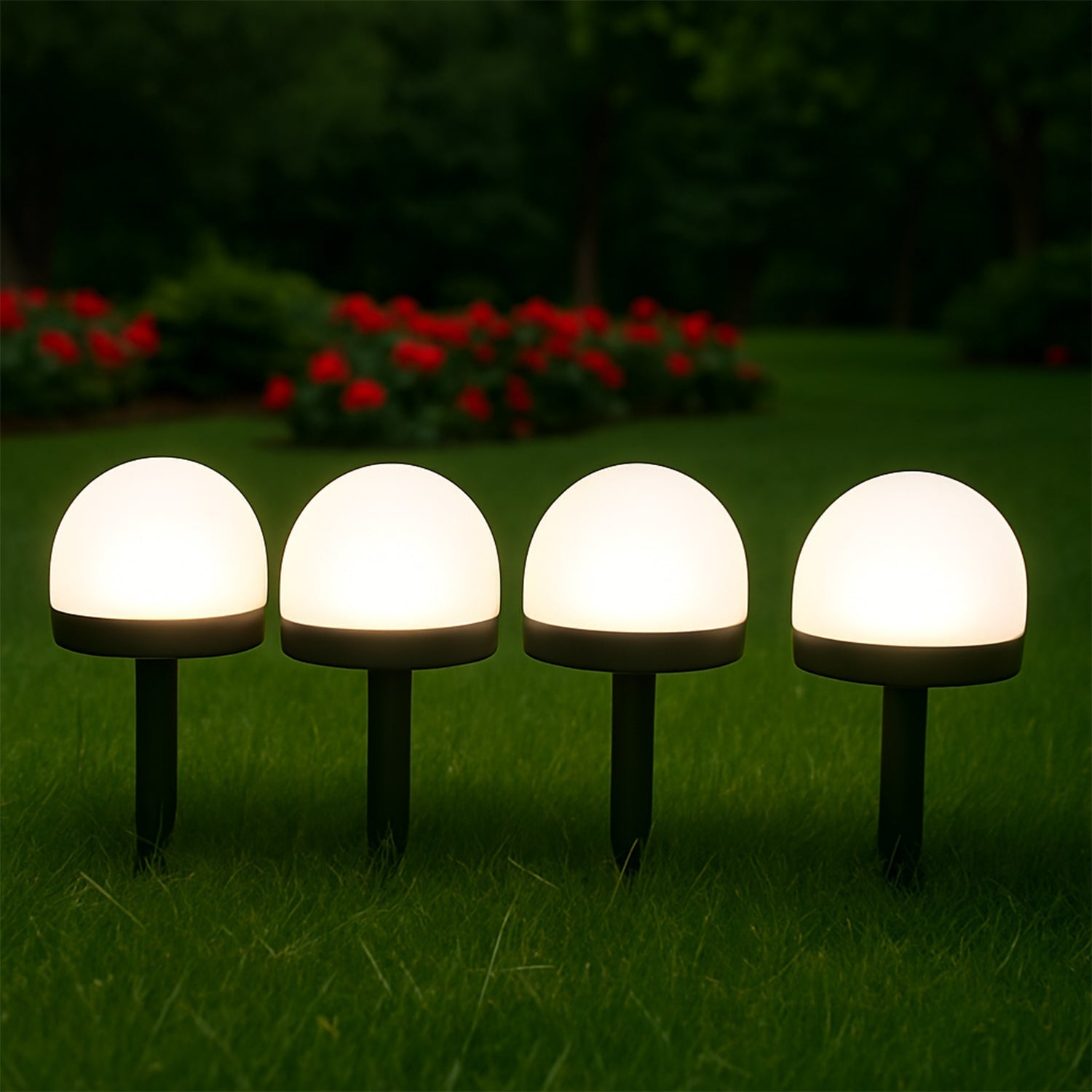 Dome Solar Garden Light Set (4 Pc) Your Brand