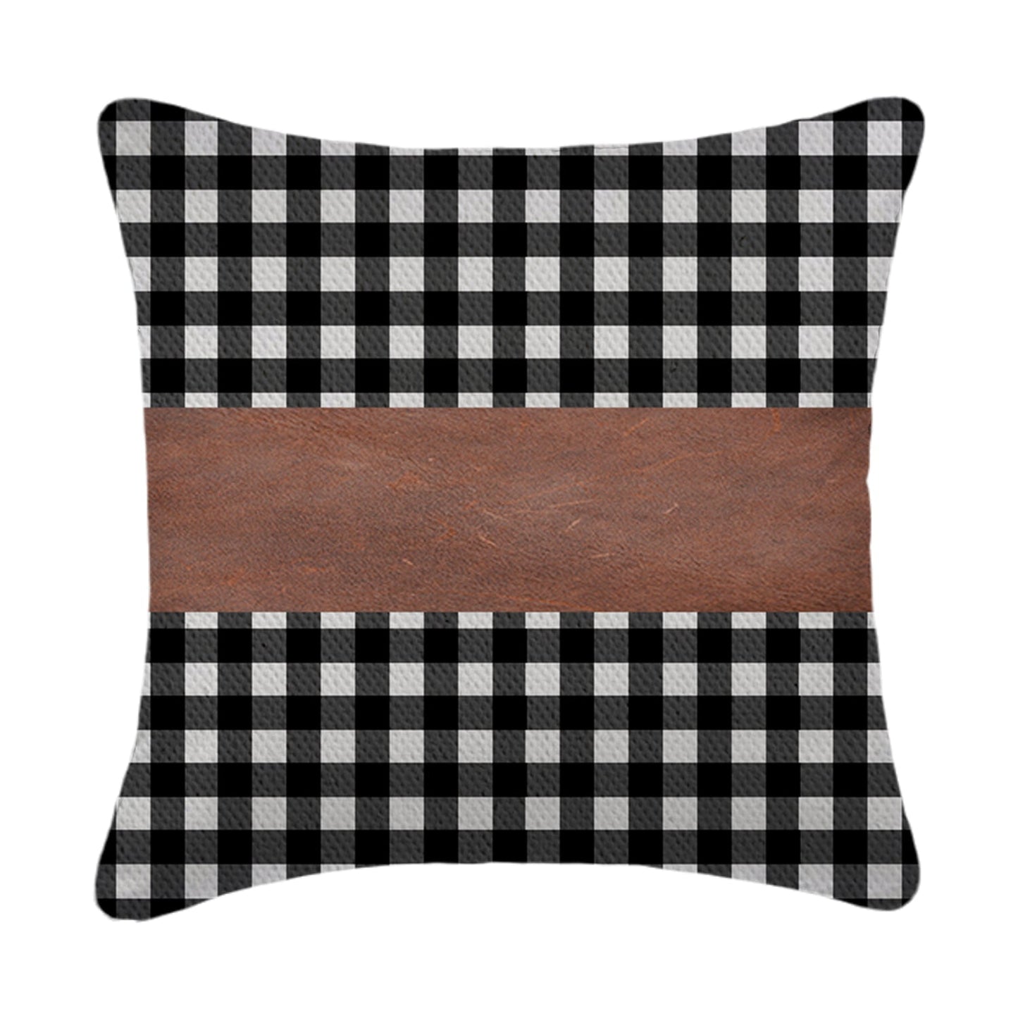 Pillow Covers, Leather & Cotton Cushion Covers (17 × 17 Inch / 1 Pair / 2 Pc) Your Brand