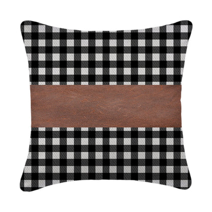 Pillow Covers, Leather & Cotton Cushion Covers (17 × 17 Inch / 1 Pair / 2 Pc) Your Brand