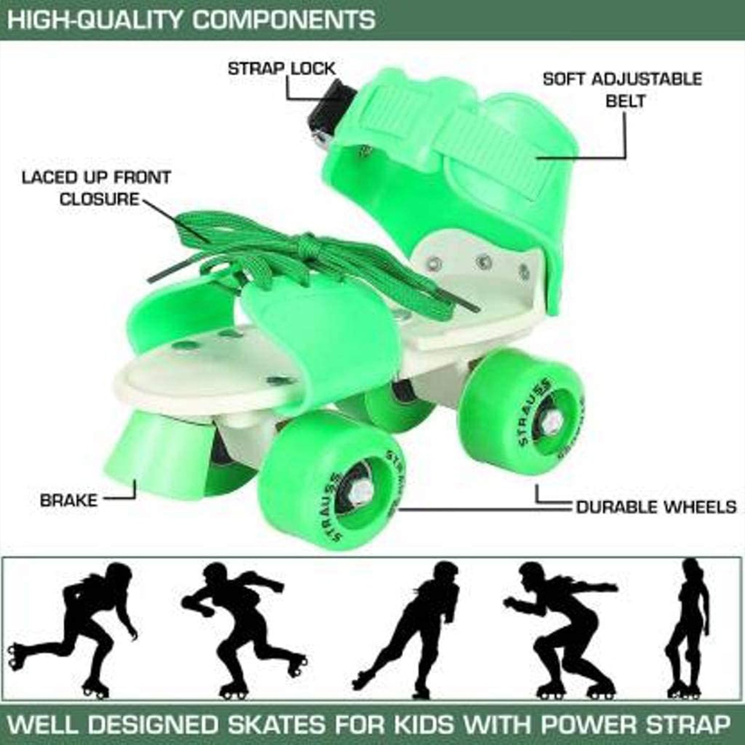 Roller Skates for Kids, Very Adjustable & Comfortable to Use / Roller Skate, Skating / (Pair of 1)  Your Brand