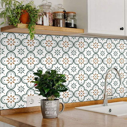 Peel and Stick Floor Tiles Kitchen / Bathroom Backsplash Sticker Detachable Waterproof DIY Tile Stickers for Wall Decoration Tiles Home Decoration (8x8 Inch / 10 Pcs Set) Your Brand