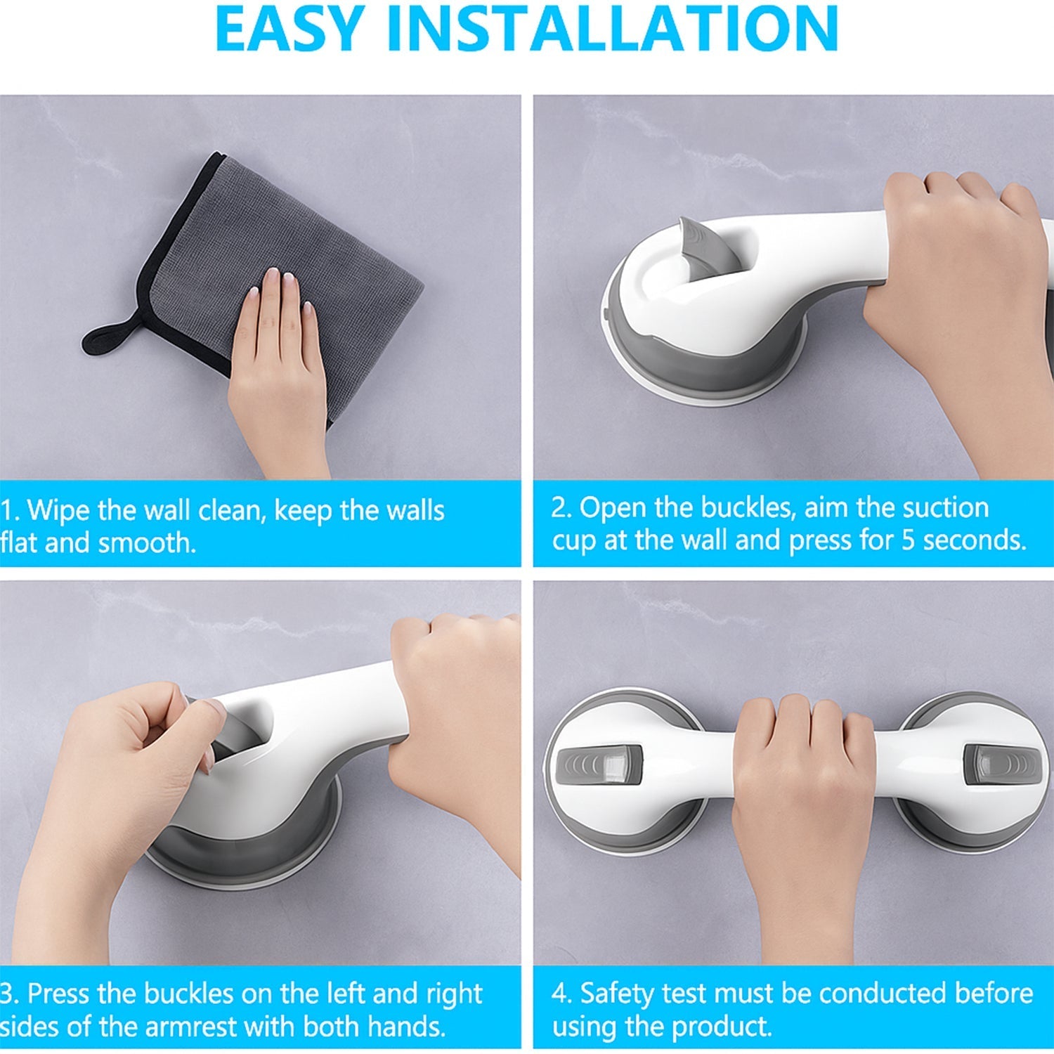 Suction Grab Bar Handle for Bathroom Safety (1 Pc) Your Brand