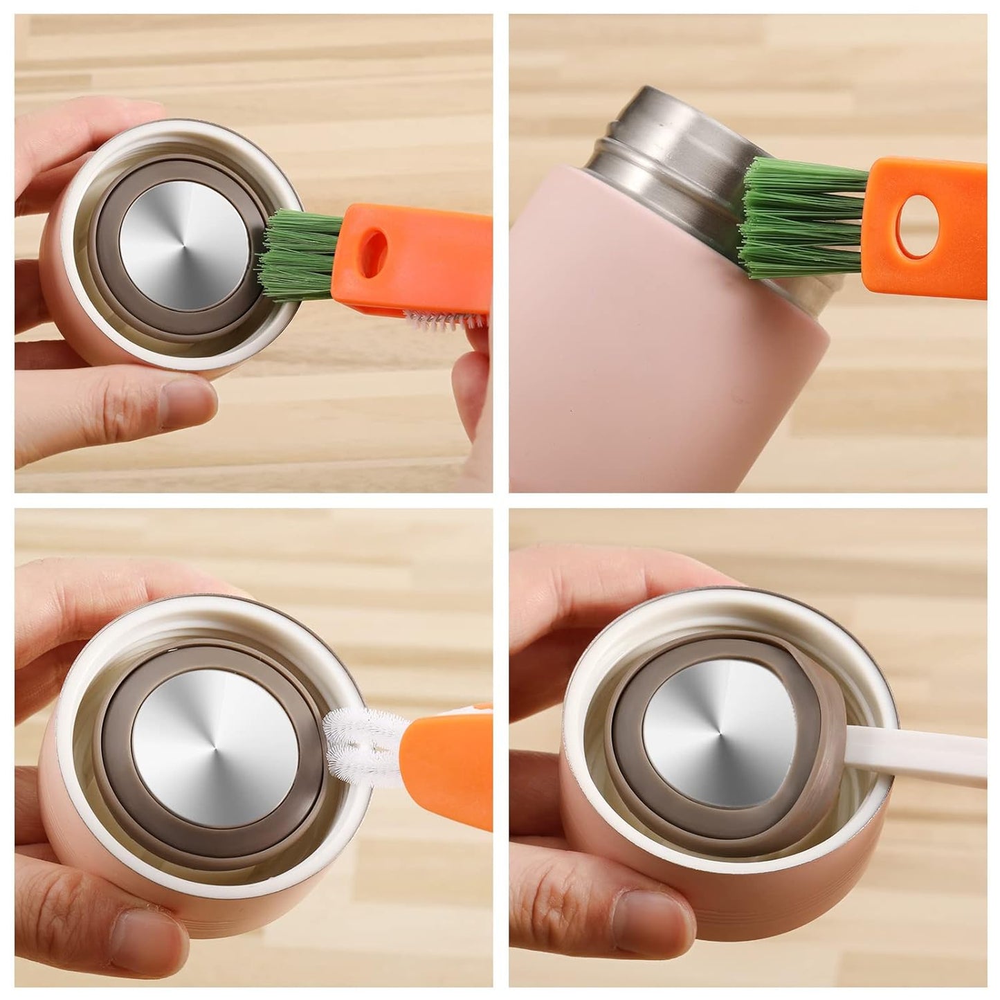 3-in-1 Multifunctional Cleaning Brush Set – Mini Bottle, Cup & Lid Cleaner (1 Pc) Your Brand