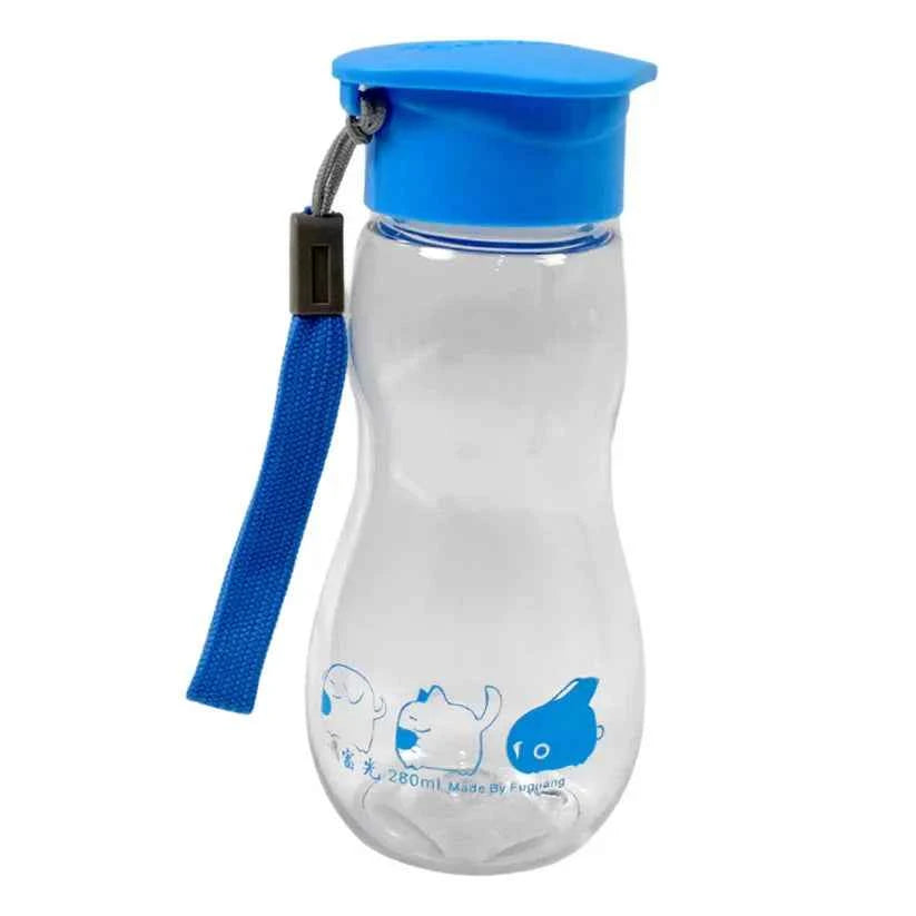 BPA-Free Transparent Water Bottle with Carry Strap 280ml – Kids & Travel Bottle