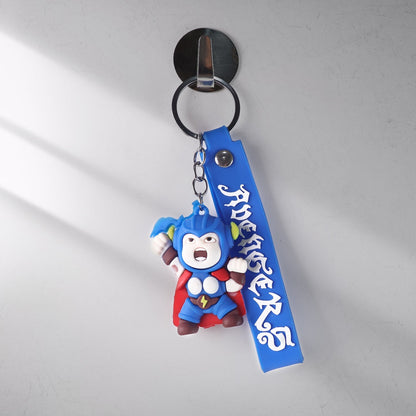 Cute Silicone 3D Key Chain with Metal Hook & Strap (Pack of 1) Your Brand