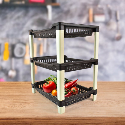 Apex Big Multi use Plastic Storage Rack – 3-Tier (1 Pc) Your Brand