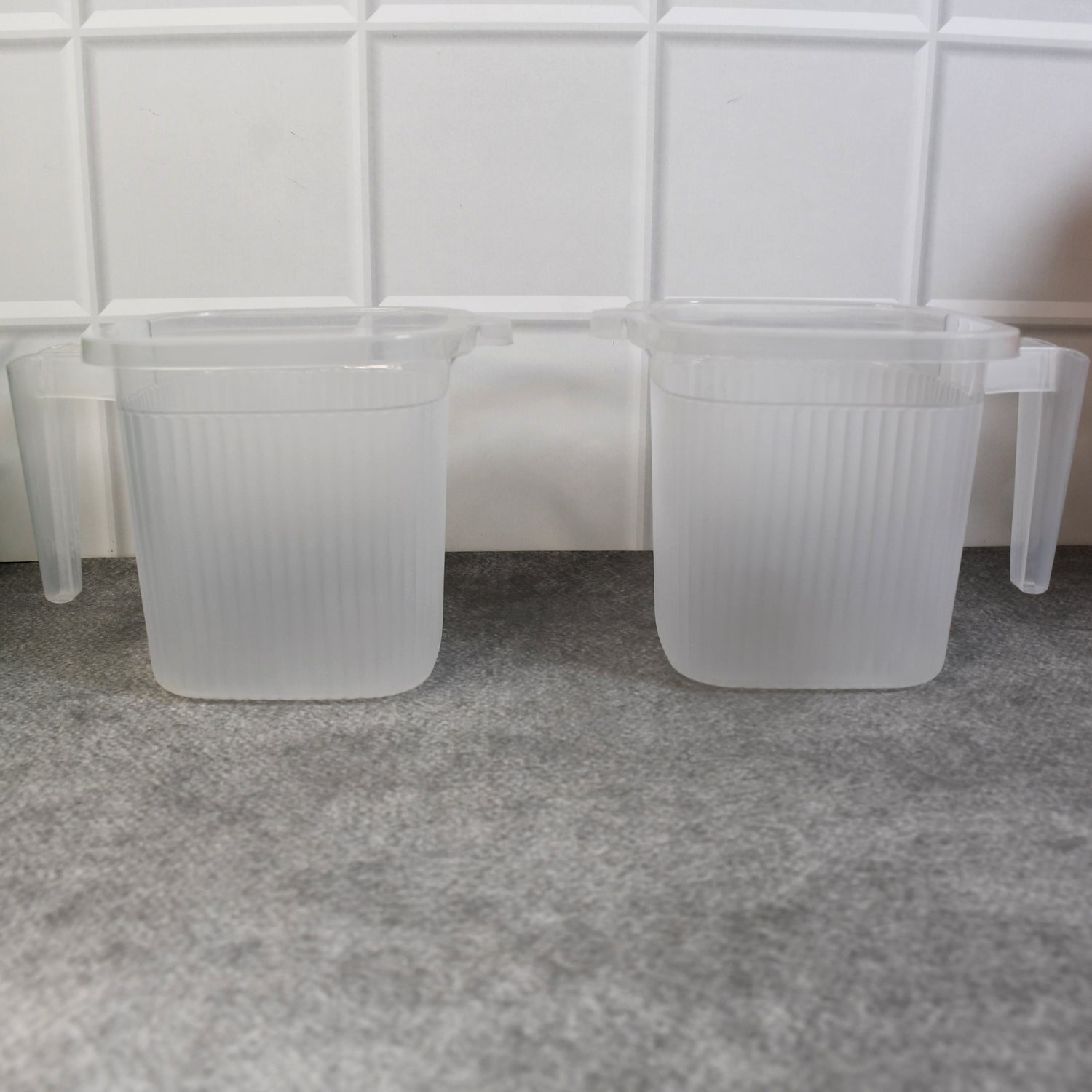 Plastic Transparent Bathroom Water Mug (4 pc / Mix colour / 1000 ML) Your Brand