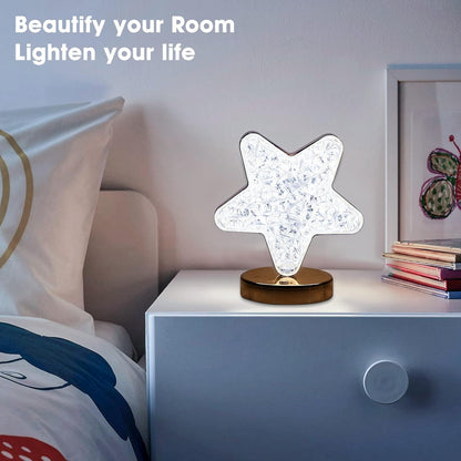 Star Crystal Diamond Touch Lamp – USB Rechargeable, 3-Way Dimmable Your Brand