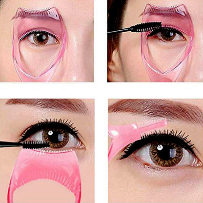 3-in-1 Plastic Eyelash Tool: Mascara Guide, Brush & Curler (1 Pc) Your Brand