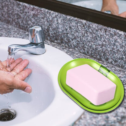 Plastic Soap Dish Holder for Bathroom Shower Wall Mounted Self Adhesive Soap Holder Saver Tray-Plastic Sponge Holder for Kitchen Storage Rack Soap Box, Bathroom ,Sabudani Your Brand