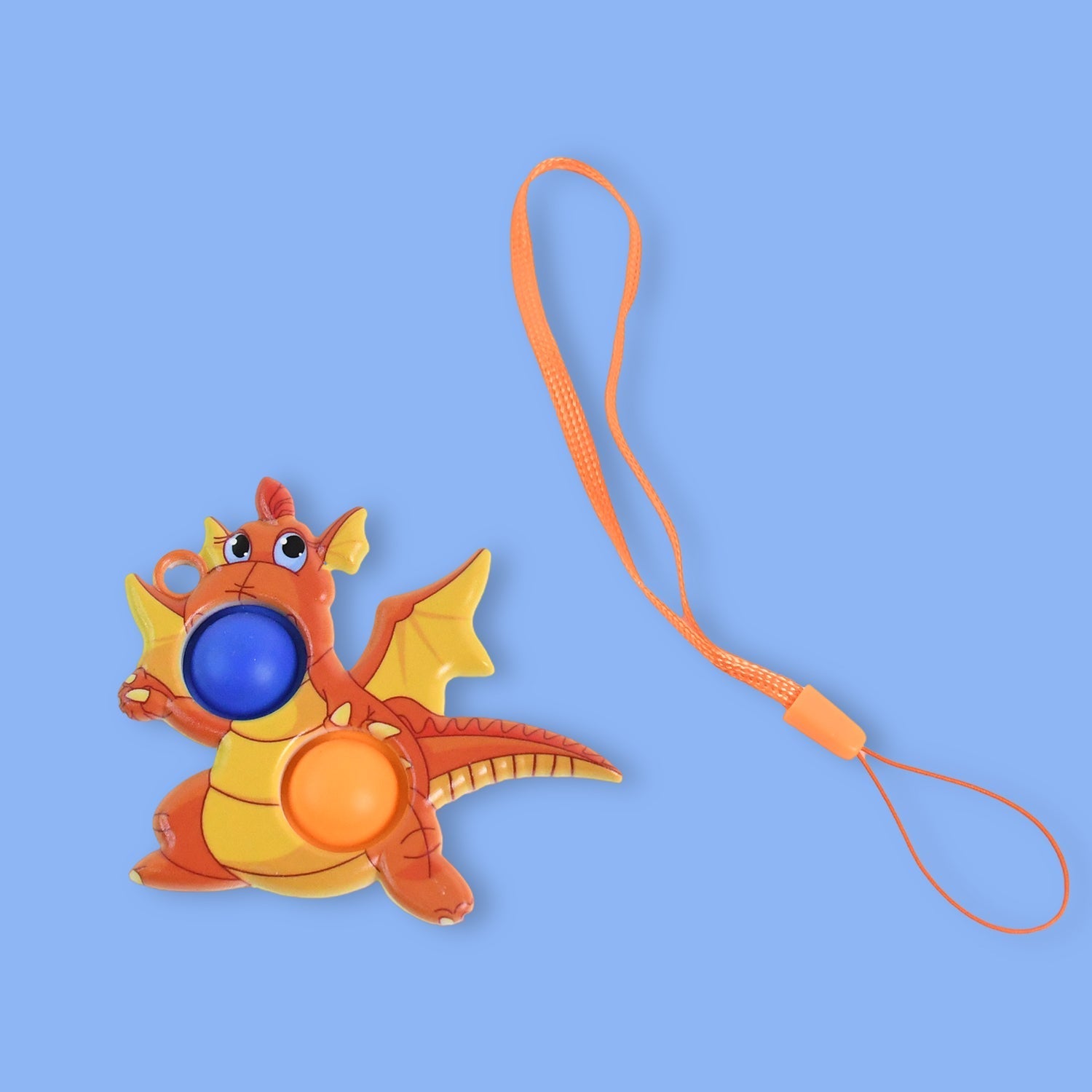 2-Bubble Dragon-Shaped Push Pop Fidget Toy with Strap (1 Pc) Your Brand