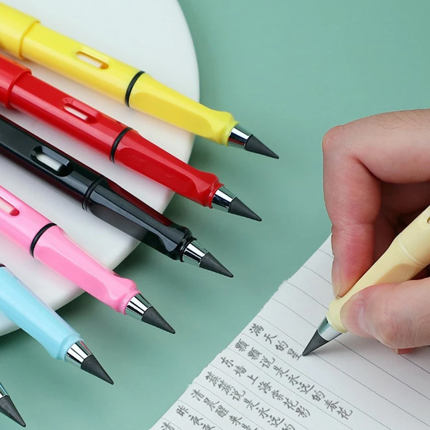 2-in-1 Everlasting Magic Pencil with Replaceable Eraser – Inkless, Reusable, Portable (1 Pc / Mix Color) Your Brand