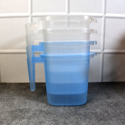 Plastic Transparent Bathroom Water Mug (4 pc / Mix colour / 1000 ML) Your Brand