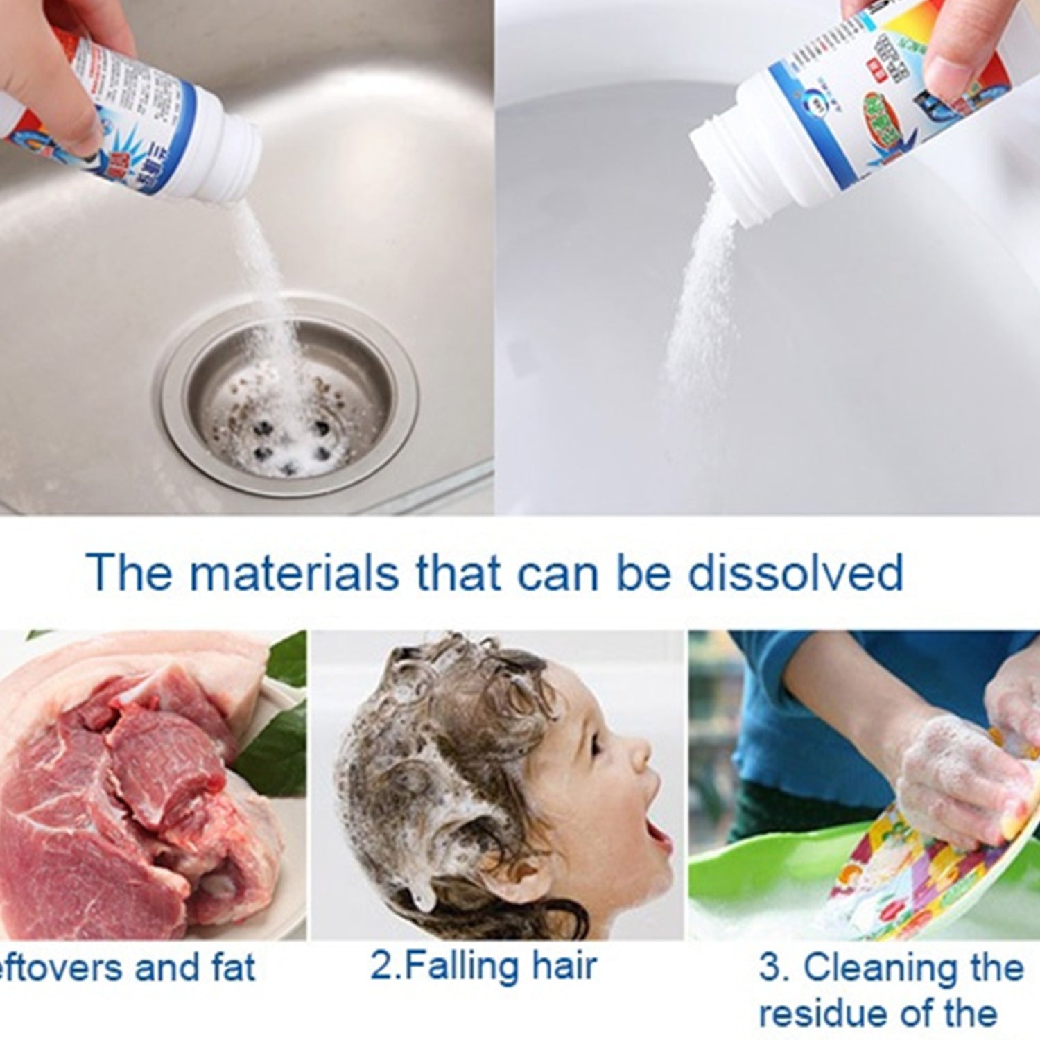 Powerful Portable Sink & Drain Cleaner – Super Clog Remover Powder Agent Your Brand