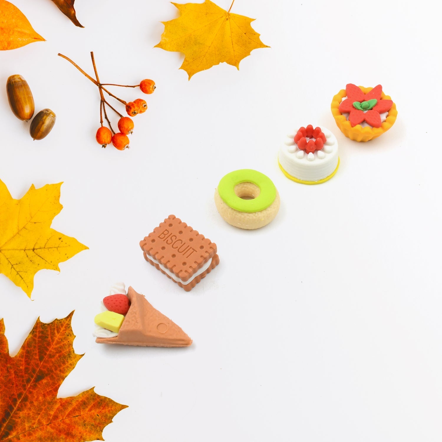 3D Fast Food Erasers Set, Cute Mini Colorful Erasers for Kids Gift & School (5 Pcs) Your Brand