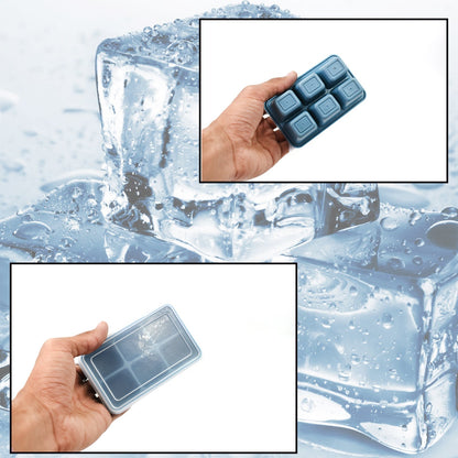 6 Grid Silicone Ice Tray Used In All Kinds Of Places Like Household Kitchens For Making Ice From Water And Various Things And All With Color Box (1 Pc) Your Brand