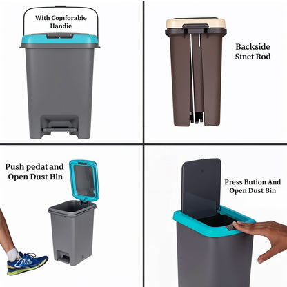 Apex Push N Pedal Plastic Dustbin 10L Capacity (1 Pc) Your Brand