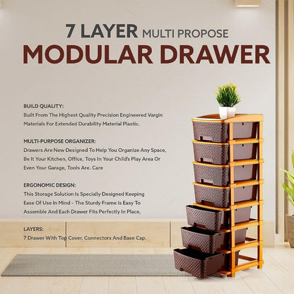 7-Layer Multipurpose Plastic Storage Drawer Organizer Your Brand