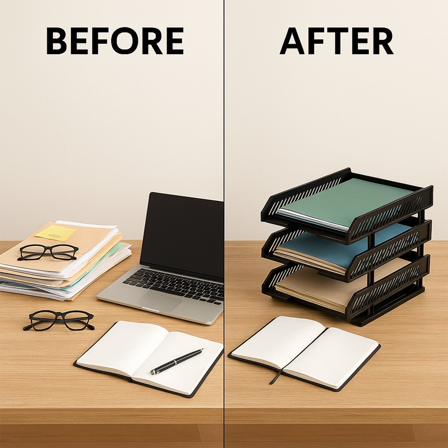 4-Layer Multifunctional File Rack with Drawers for Office Desk Your Brand
