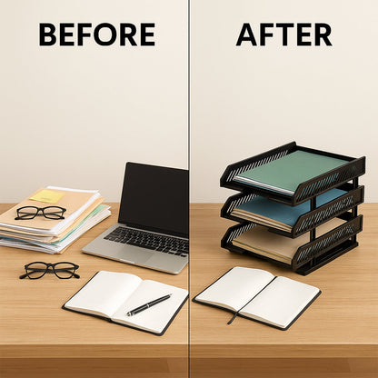 4-Layer Multifunctional File Rack with Drawers for Office Desk Your Brand