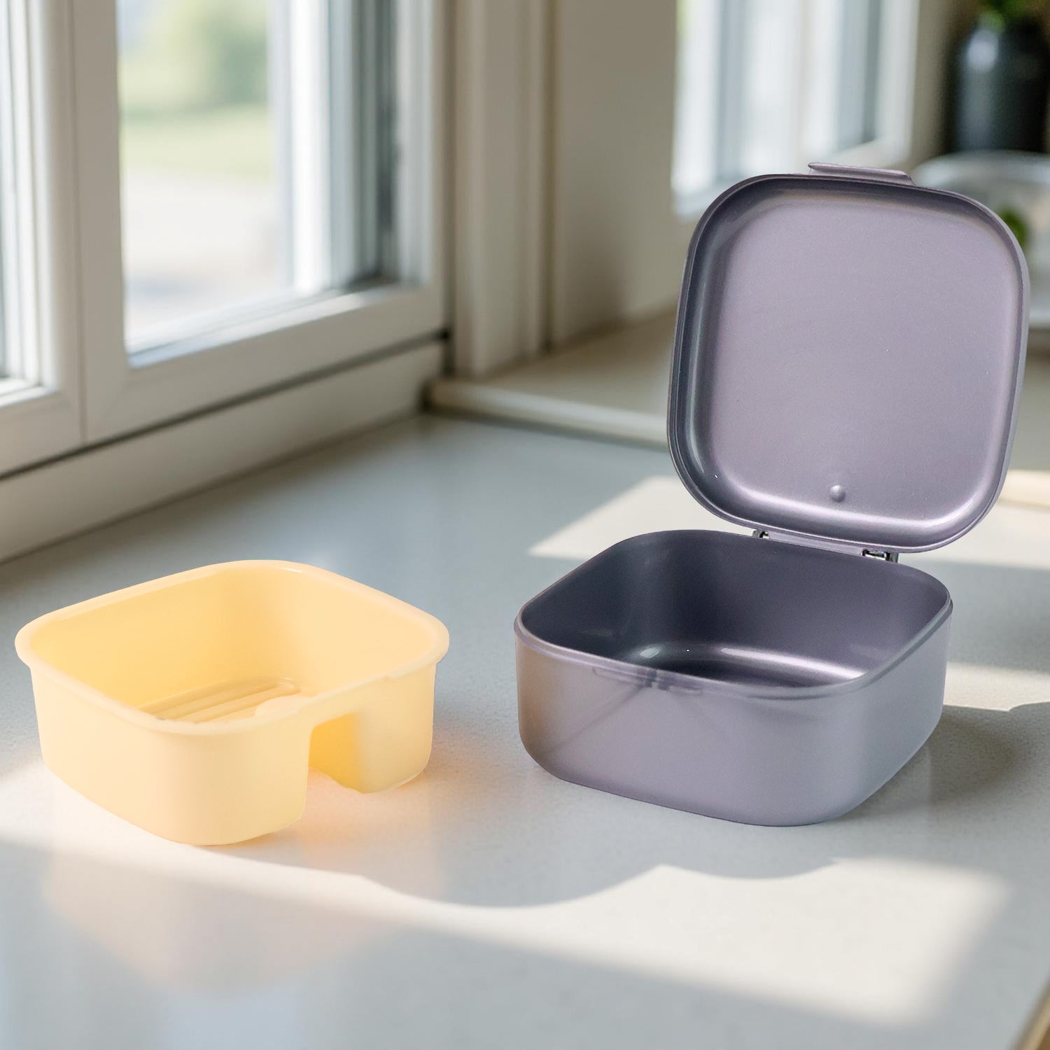 Oblivion Teeth Storage Box with Lid and Inner Tray, DENTURE CASE (1 Pc) Your Brand