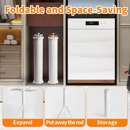 Foldable Rotary Clothes Drying Rack Stand (1 Pc) Your Brand