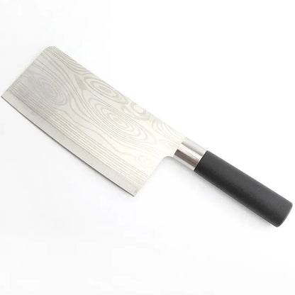 Stainless Steel Chef Damascus Cleaver Vegetable Knife with Plastic Handle & Cover, Multipurpose Use for Kitchen or Restaurant (12 Inch) Your Brand