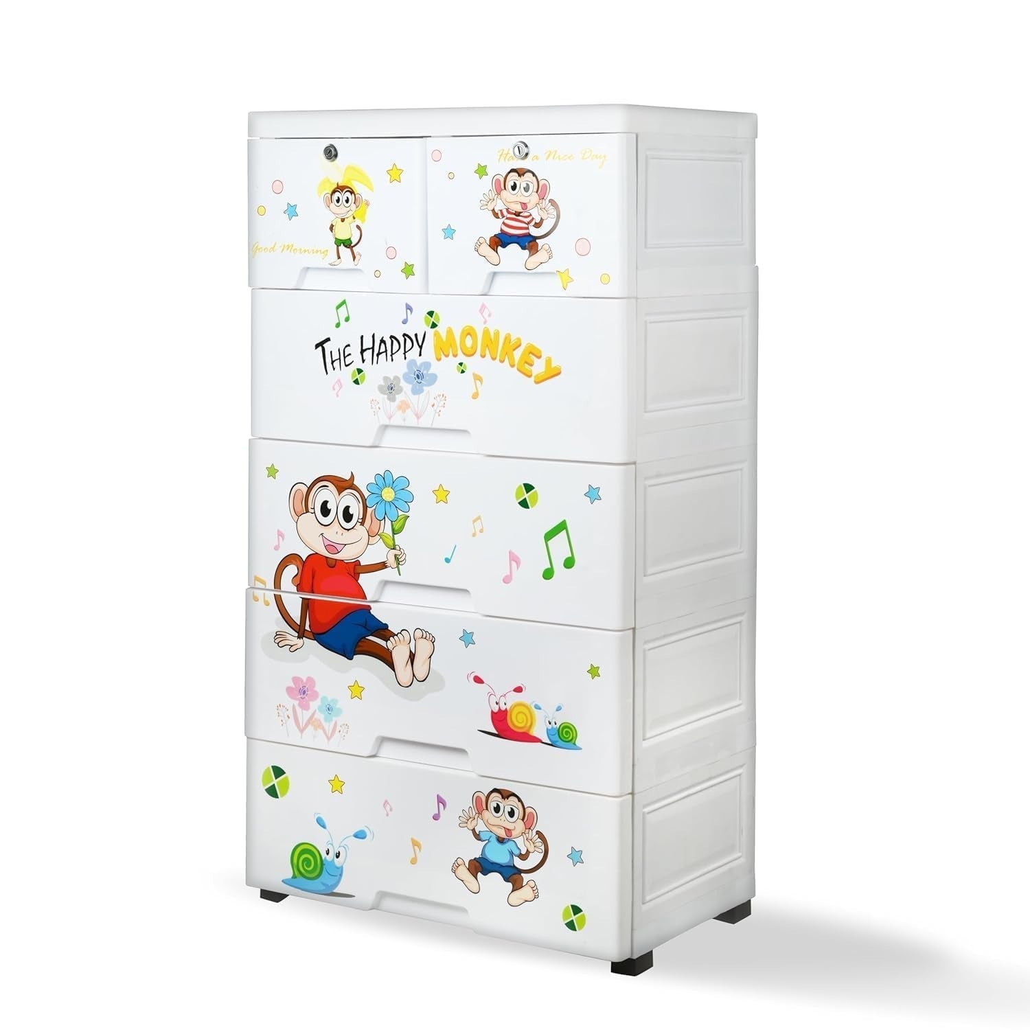 Kid's Plastic Chest of 6 Drawers, Multi-Purpose Storage Organizer/Wardrobe for Kids Your Brand