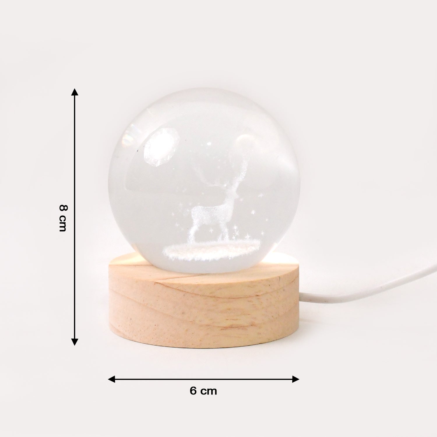 Crystal Ball Night Light Glass Ball Night Lamp with Wood Base Your Brand