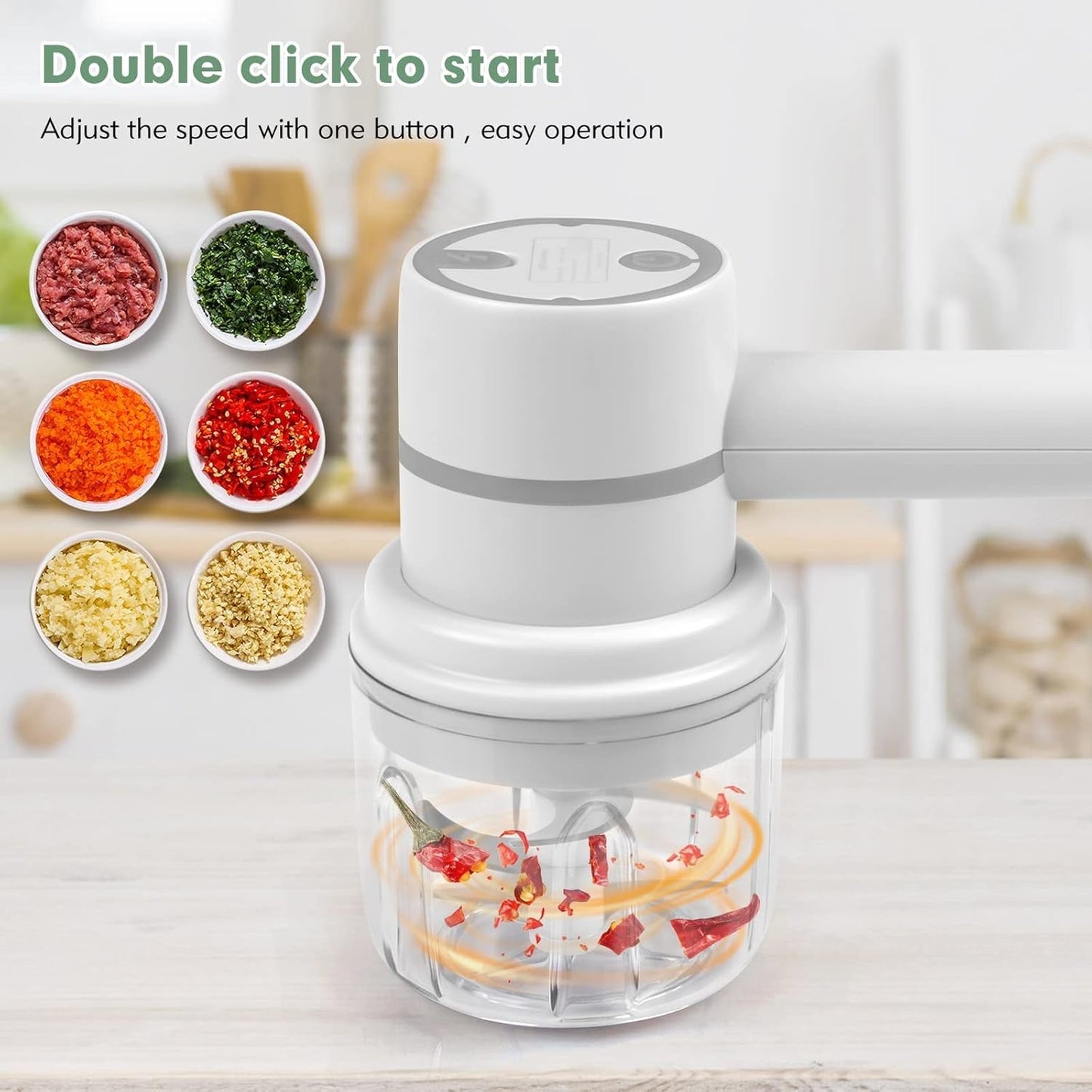 Hand Mixer Food Chopper Cordless 3 in 1 Electric Hand Mixer (1 Set) Your Brand