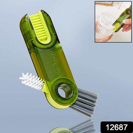 3-in-1 Multifunctional Bottle & Cup Cleaning Brush – Lid & Cover Scrubber for Kitchen (1 Pc) Your Brand