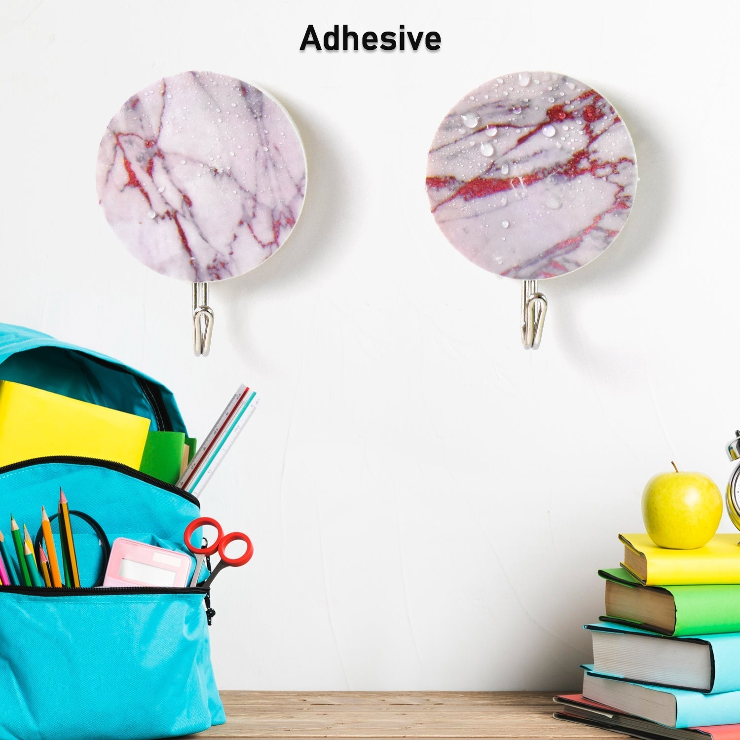 Multipurpose Strong Round Hook Self-Adhesive hooks (2 Pc Set) Your Brand