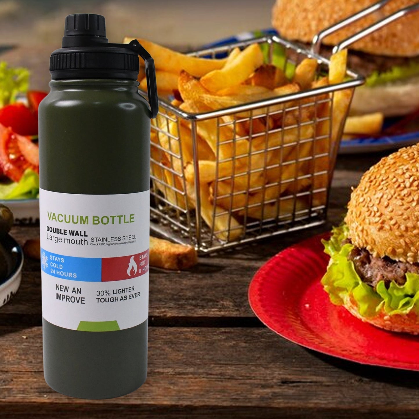 Stainless Steel Double Wall Vacuum-Insulated Drink Water Bottle (1000 ML / Mix Color) Your Brand