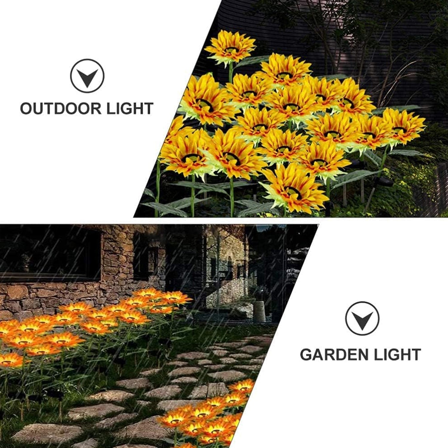 Garden Solar Sunflower Outdoor LED Light  Inserted Ground Simulation Plant (4 Pcs Set) Your Brand