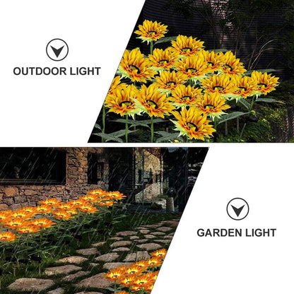 Garden Solar Sunflower Outdoor LED Light  Inserted Ground Simulation Plant (4 Pcs Set) Your Brand