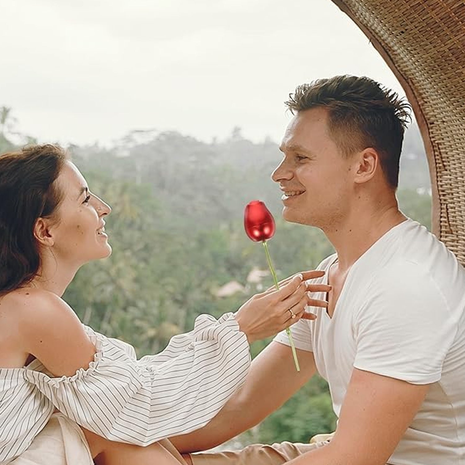 Metal Red Rose Couple Jewelry Box-Fancy Jewelry Box (1 Pc) Your Brand