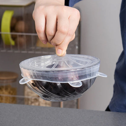 Silicone Food Cover Stretch Lids Set - 6 Reusable Eco-Friendly Kitchen Storage Covers Your Brand