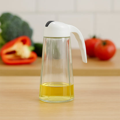 Kitchen Glass Oil Bottle Dispenser Automatic Opening Closing Home Bottles For Oil And Vinegar Honey Olive Oil Container (630ml) Your Brand