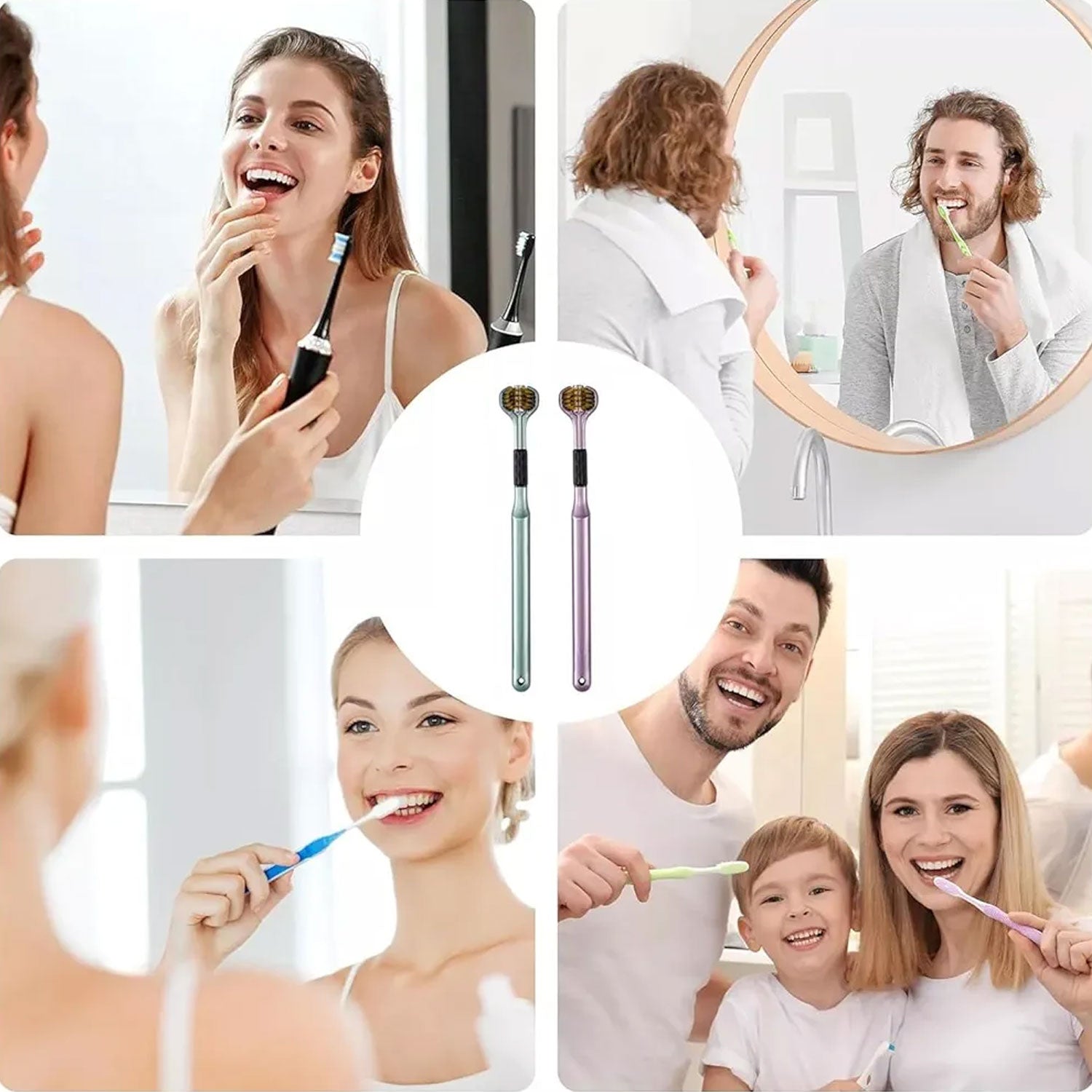 3 Sided Toothbrush, Soft Bristle Toothbrush (2 Pc Set) Your Brand