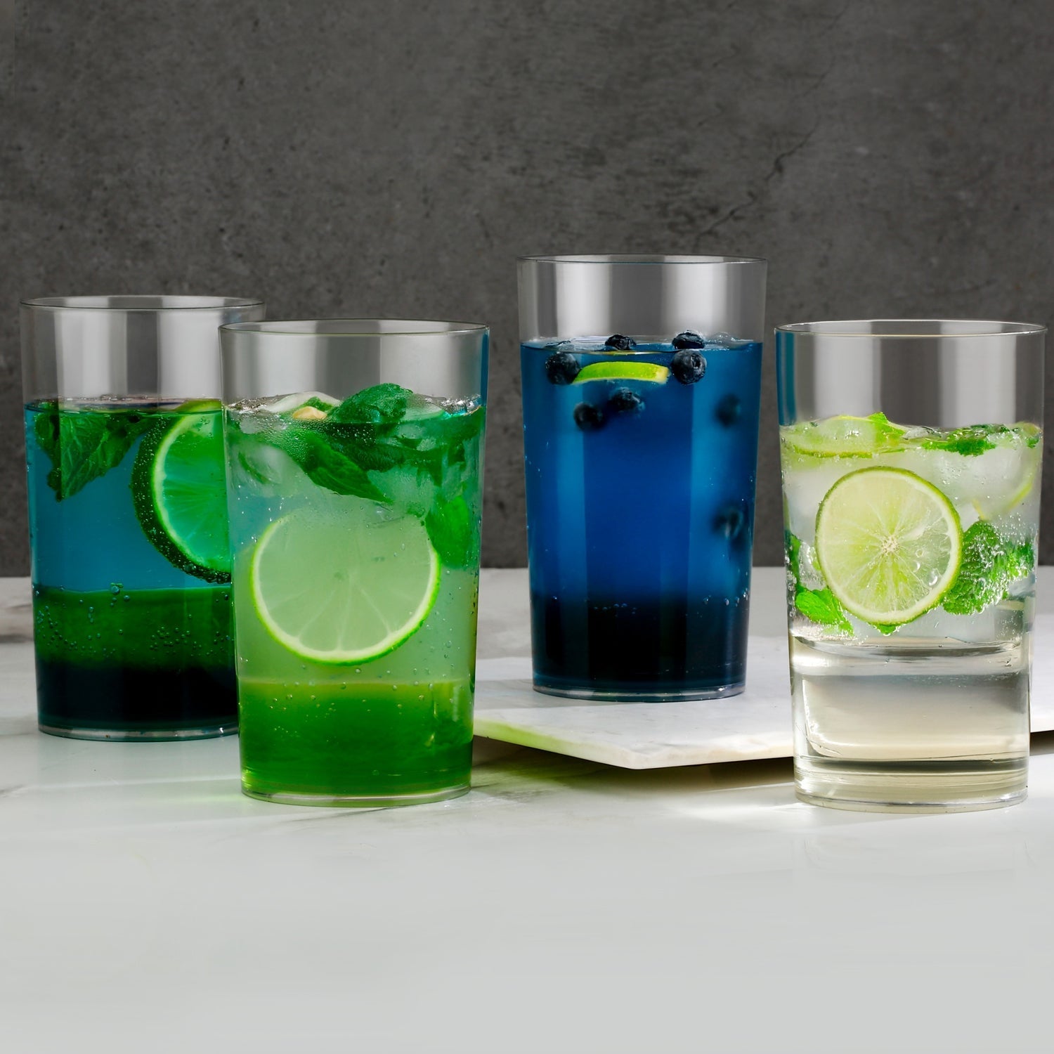 Round Clear Plastic Water Glass Juice Beer Wine Plastic Unbreakable Transparent Glass Set ( 300ml 6pc ) Your Brand