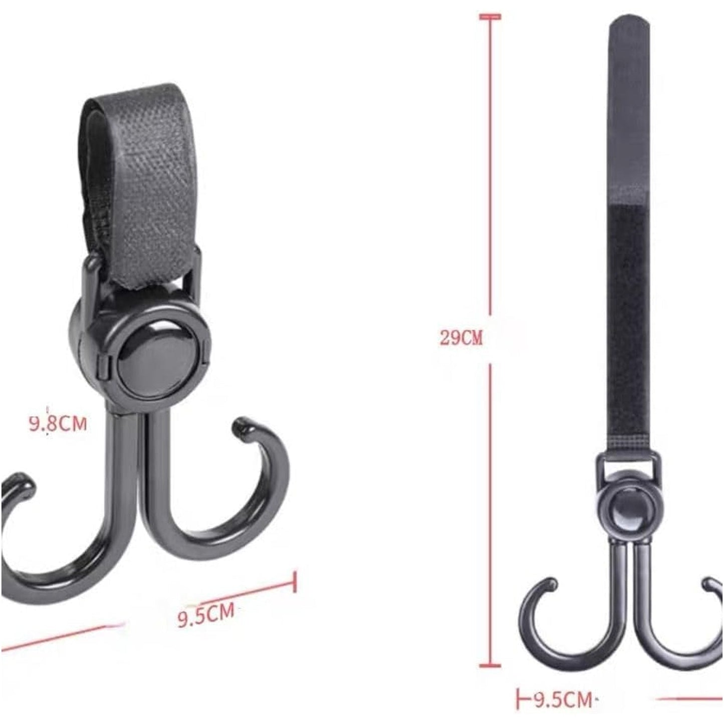 360° Rotating Multi-Purpose Baby Carriage Hook – For Strollers, Cars & More (1 Pc) Your Brand